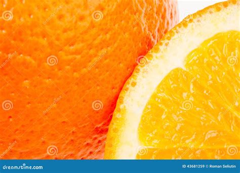 Whole Orange Fruit And His Segments Isolated On Stock Image Image Of