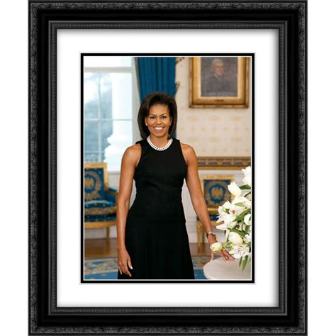 First Lady Michelle Obama Official Portrait 18x24 Double Matted Black