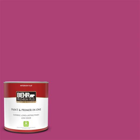 Behr Premium Plus 1 Qt 100b 7 Hot Pink Flat Low Odor Interior Paint
