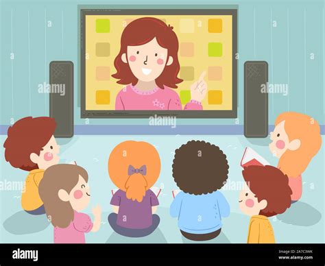 Illustration Of Kids Sitting Down Watching The Floor Their Teacher From