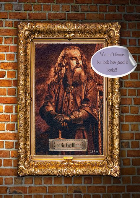 Godric Gryffindor Harry Potter Poster Illustration Art Etsy