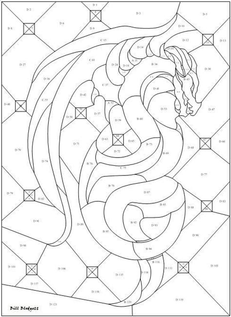 Dragon Stained Glass Mosaic Pattern