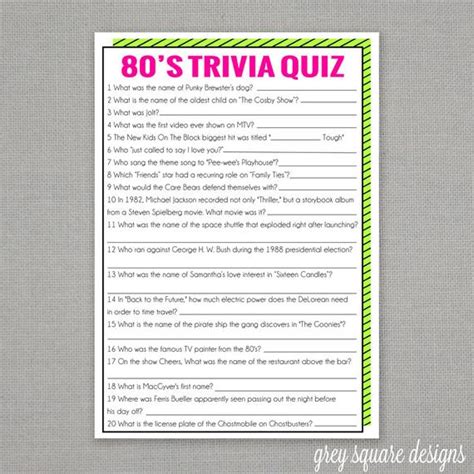 Start studying the fortnite quiz. 80's Trivia Quiz Game | Etsy