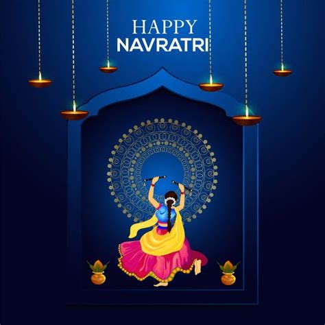 Premium Vector Happy Navratri And Dandiya Celebration Happy Navratri Images Happy Navratri