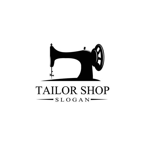 Vintage Tailor Shop Logo Icon Symbol Textile Or Industrial Vector