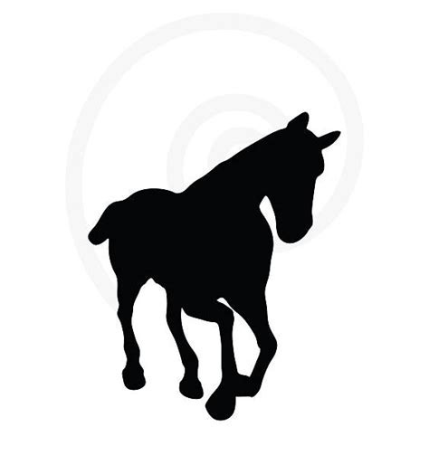 Silhouette Of A Black Draft Horse Illustrations Royalty