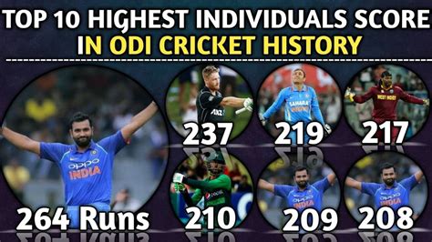 Top 10 Highest Individual Score By Batsman In Odi Cricket History