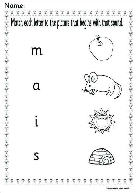 When teaching a phonics skill it's often helpful to use a key word and picture to help the students remember the sound to the letter combinations. sen phonics letters and sounds resources 1 a 1 worksheets ...
