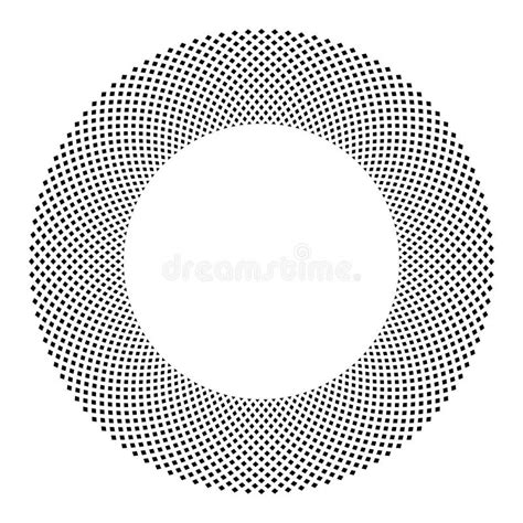 Abstract Geometric Radial Circle Dots Pattern For Decorative Round