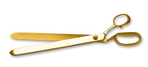 15 Inch Gold Plated Ceremonial Scissors Golden Openings
