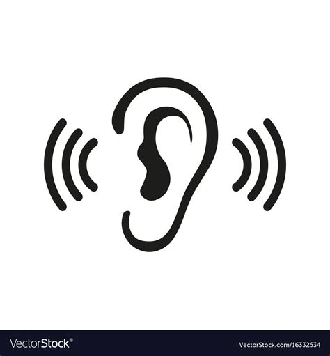 Ear Listening Hearing Audio Sound Waves Royalty Free Vector