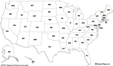 Usa Map With State Names And Abbreviations