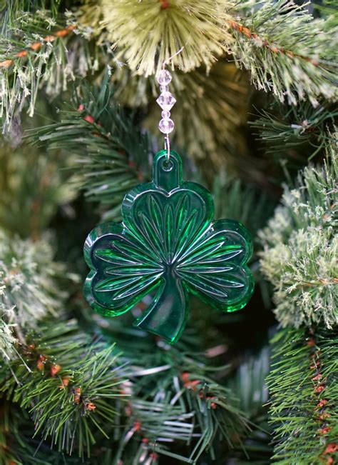 Waterford Crystal Shamrock Christmas Ornament Blarney