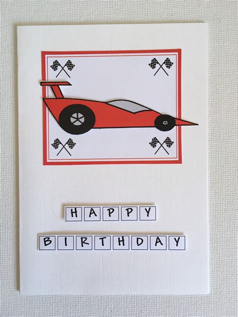 Handmade 3d Red Racing Car Birthday Card Etsy