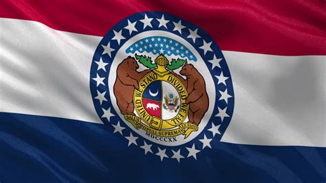 Realistic Ultra Hd Missouri State Flag Waving In The Wind Seamless