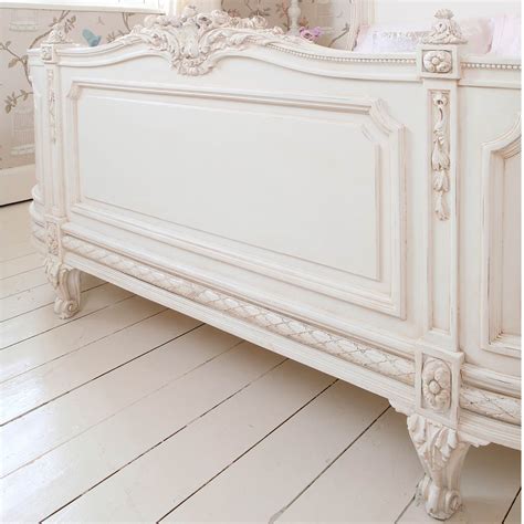 French console table range calls attention to aged finishes. Provencal Bonaparte French Bed, French Bedroom Company