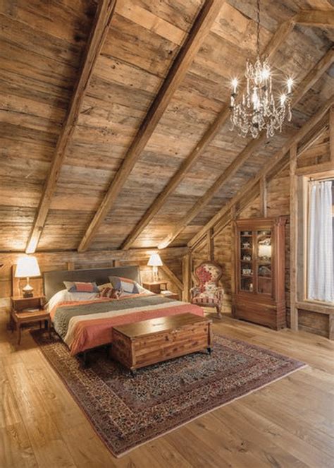 49 Gorgeous Rustic Cabin Interior Ideas Idé Attic Bedrooms Attic