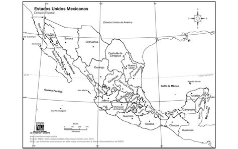 Mapa De México Con Nombres Y División Política México Desconocido