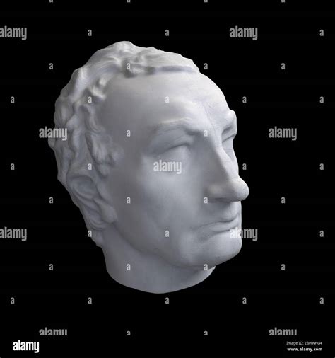 Monochrome 3d Rendering Illustration Of Head Bust Classical Sculpture