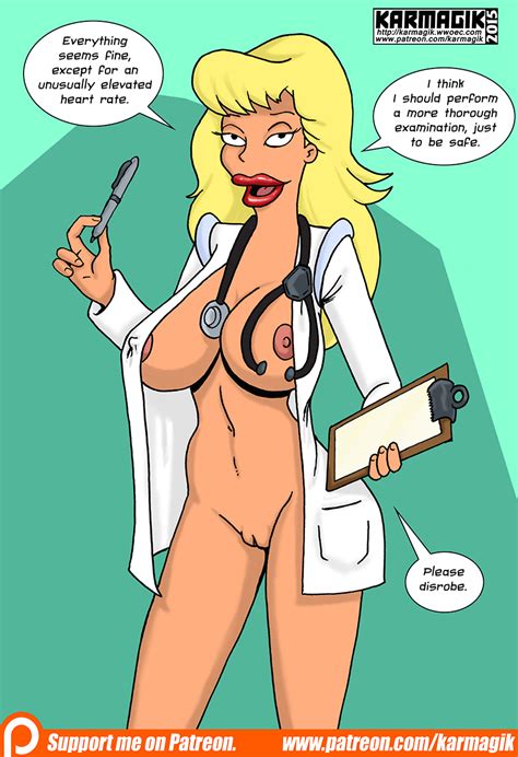 rule 34 blonde hair breasts doctor doctor on patient futurama karmagik lab coat lab coat only