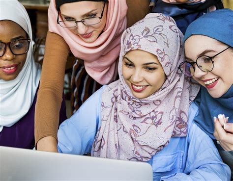 Islamic Women Friends Working Together Premium Photo Rawpixel