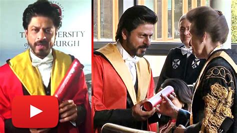 shahrukh khan receives doctorate from university of edinburgh video dailymotion