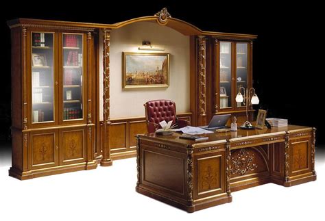 Luxury Classic Office Furniture Inlaid Bookcase And Desk Idfdesign