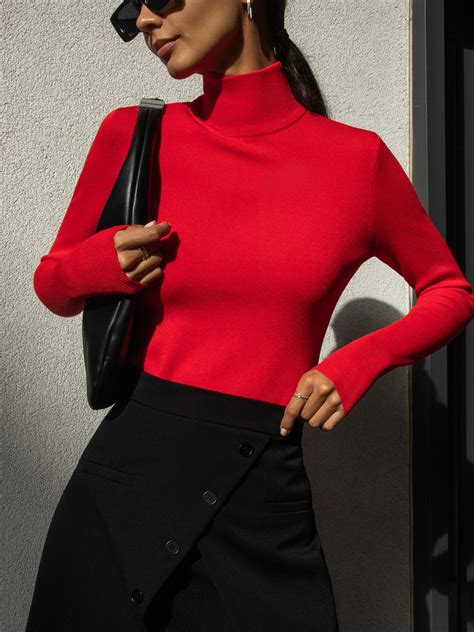 Lichi Online Fashion Store Soft Jersey Turtleneck Sweater