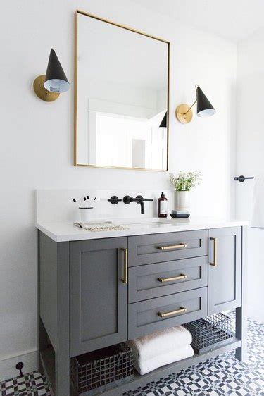 12 Bathrooms With Gray Cabinets That Will Melt Your Stress Away Hunker