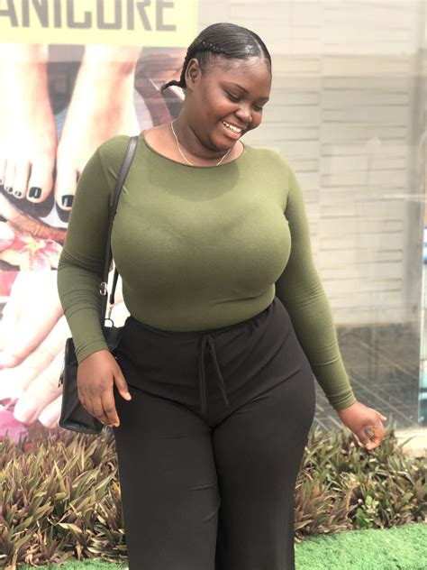 Busty Nigerian Lady Causes A Stir With The Size Of Her Massive Boobs