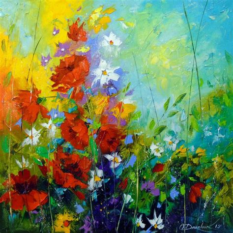 Rhythm Of Summer Flowers Olha Darchuk Paintings And Prints Abstract