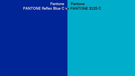 Pantone Reflex Blue C Vs Pantone 3125 C Side By Side Comparison