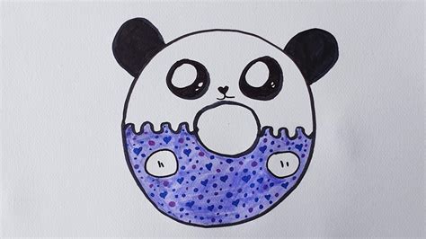 How To Draw A Cute Donut Panda Easy Youtube