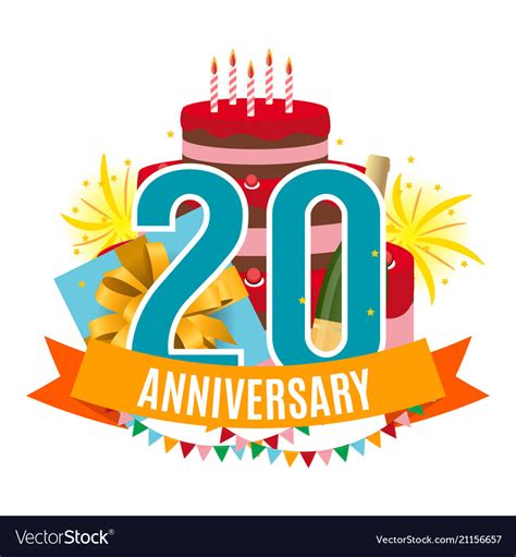 Template 20 Years Anniversary Congratulations Vector Image