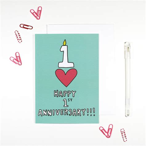 Anniversary cards for your sweetie. Happy 1st Anniversary Card By Angela Chick | notonthehighstreet.com