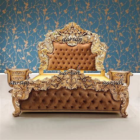 Antique Gold Royal Bedroom Set Handmade And Custom Made Yt 485