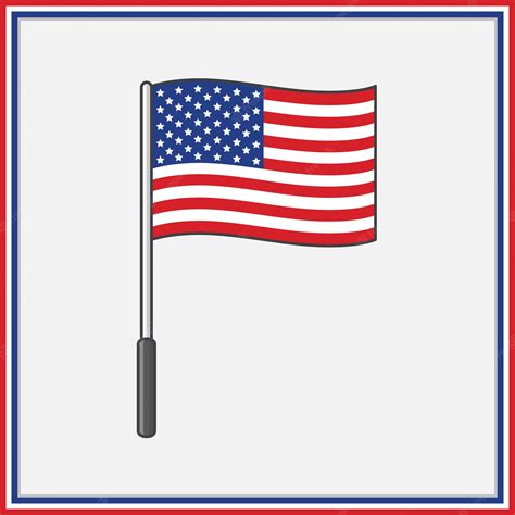 Bandera De Estados Unidos Ilustración Vectorial De Dibujos Animados
