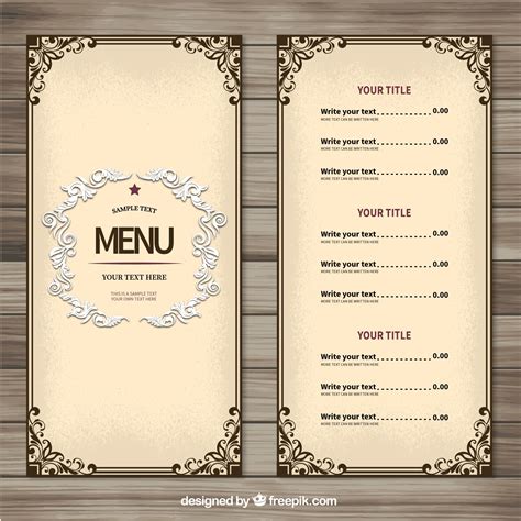 Pin By Sonia Caixal On Papel Scrapbooking Free Menu Templates