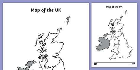 Blank Uk Map Geography Primary Resources