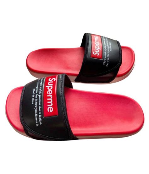 Supreme Black Slipper Red Slide Flip Flop Price In India Buy Supreme