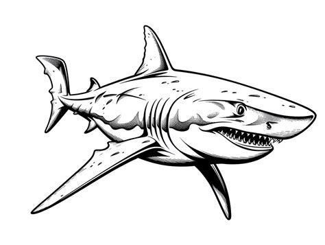Underwater Mako Shark Coloring Adventure Coloring Page