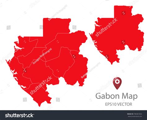 Couple Set Mapred Map Gabonvector Eps10 Stock Vector Royalty Free