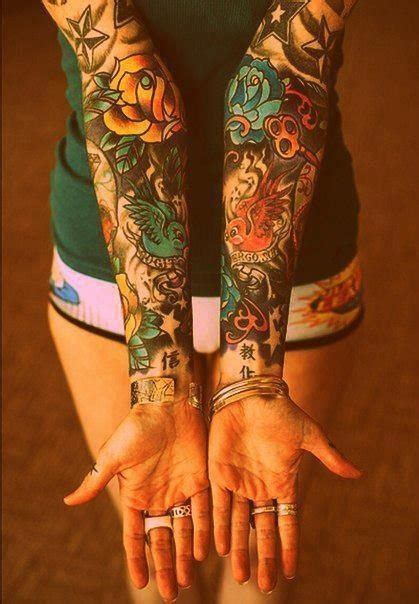 Tattoo Sleeves Colorful Girly Detail Sleeve Tattoos