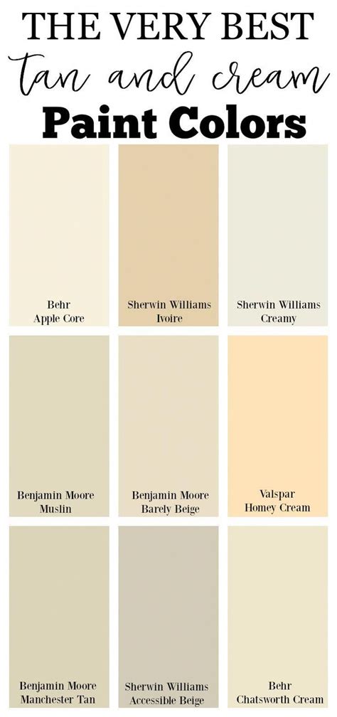 Cream Paint Color Chart
