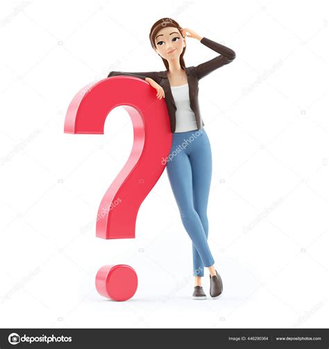 woman question mark cartoon