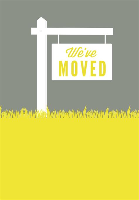Weve Moved Sign Moving Announcement Template Free Greetings