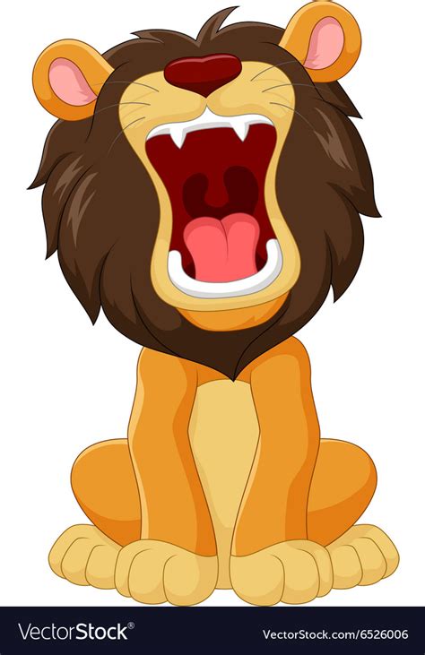 Cartoon Lion With Mouth Open Lion With Open Mouth In Handmade Cartoon