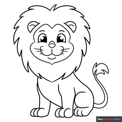 Cartoon Lion Coloring Page Easy Drawing Guides