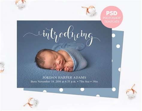 Birth Announcement Template Baby Announcement Card Newborn