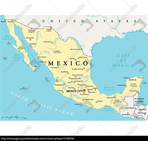 México Mapa Político Stockphoto 13186756 Agencia De Stock
